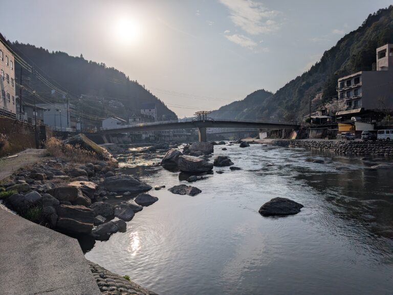 天ヶ瀬温泉の混浴露天風呂からの風景