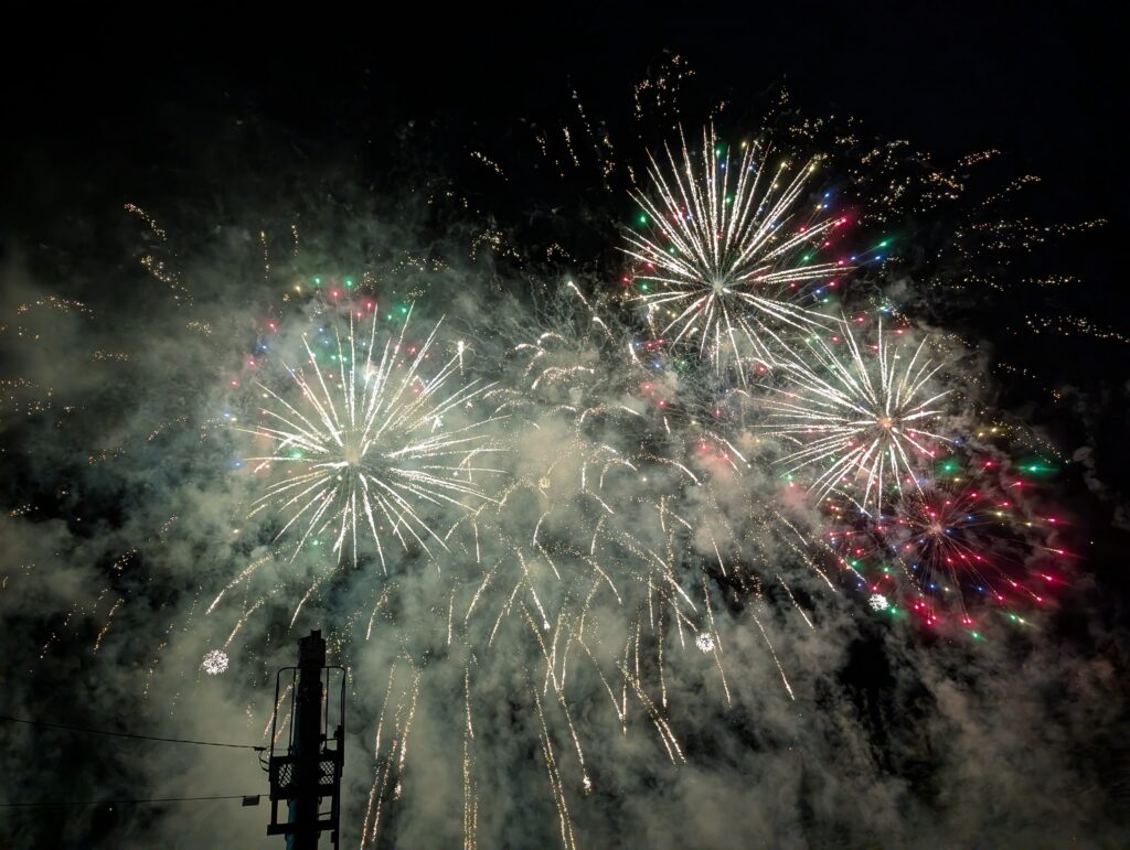 夜空いっぱいに広がる嬬恋の花火